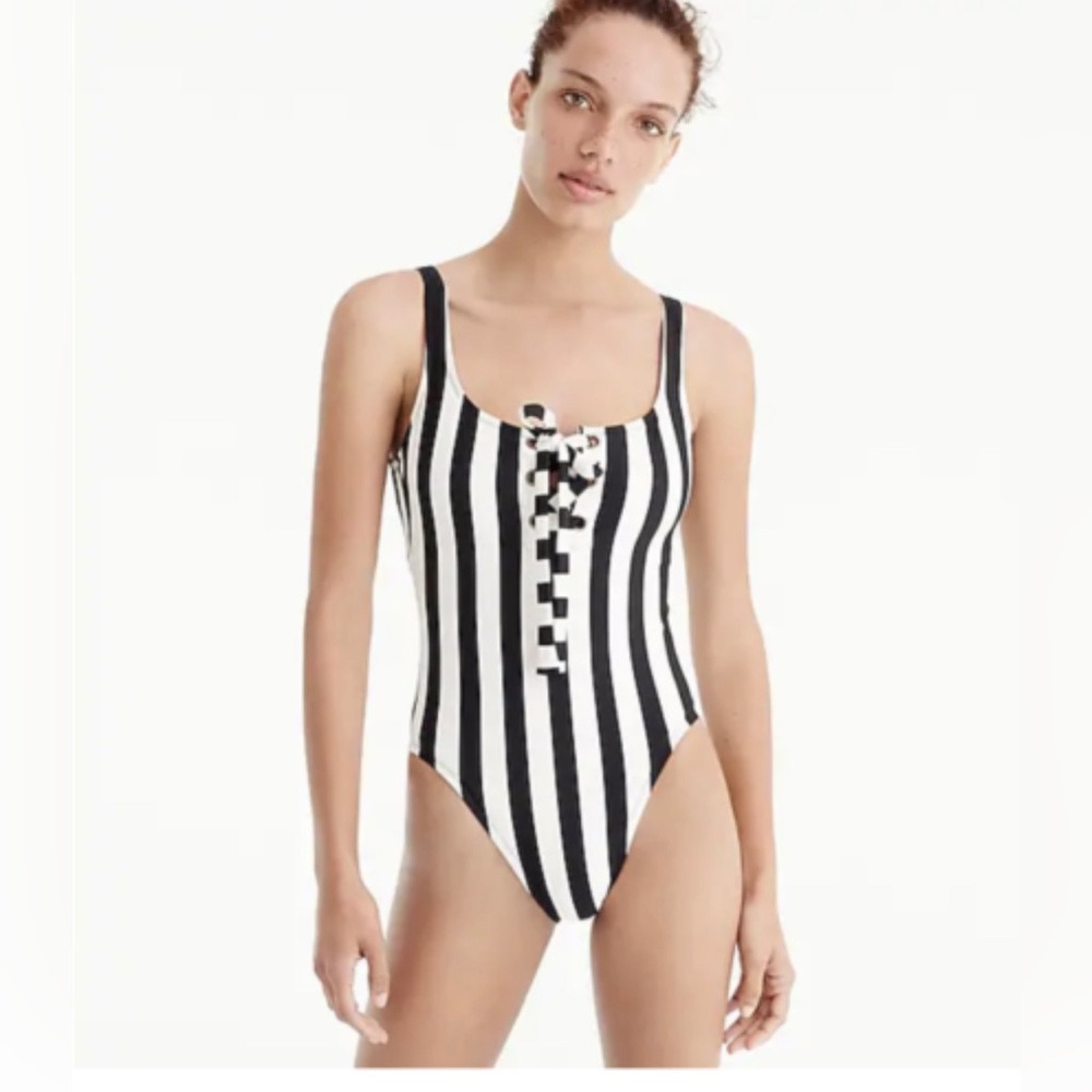 J. Crew lace up one piece swimsuit